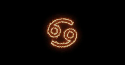 Abstract video background showing a shining Cancer zodiac sign in a seamless loo Stock Footage 335459519