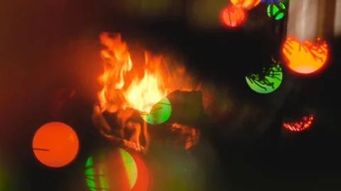 Fireplace Fire Burning Christmas Stock Footage Pond5