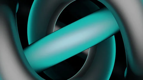 Abstract video clip showing a liquid glass swirling torus shape in motion. Stock Footage 335097476