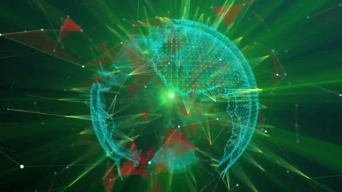 Abstract video with a digital image of the planet Earth, an Easter egg, space Stock Footage 270406387