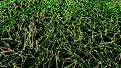 Abstract video made of wave-like moving lines with a glow. 3d render Stock Footage 160370118