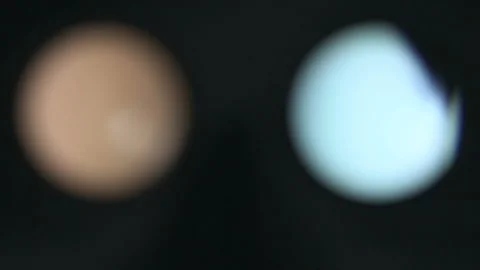 Abstract video of man looking in the VR headset and putting them on the table. Video stock 89002229