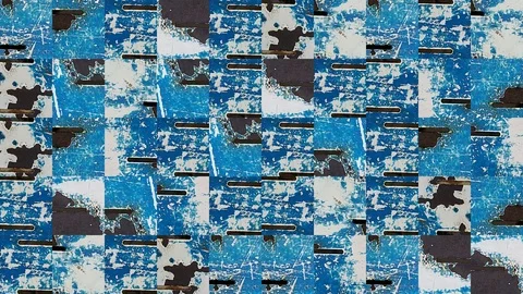 An abstract video of mosaic textures from fragments Stock Footage 129373953