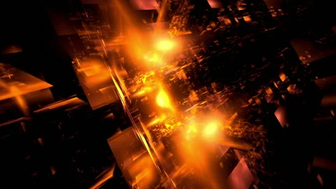 Abstract video, motion golden digital palace technology background Stock Footage 159018244