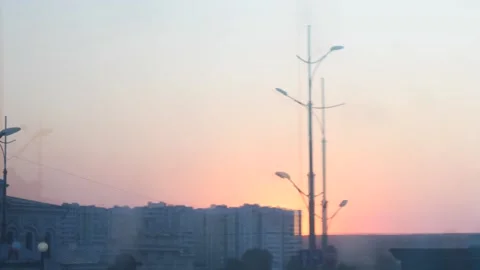 Abstract video reflection of architecture and sunset from glass 스톡 동영상 240002746
