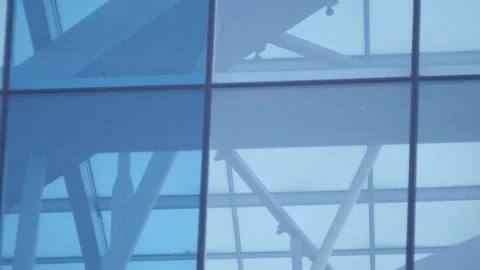 Abstract video reflection of architecture and sunset from glass Stock Footage 240002756