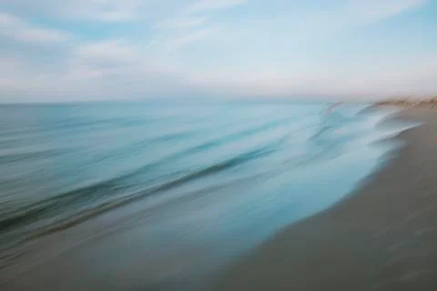 Abstract View of Beach at Sunset Stock Photos