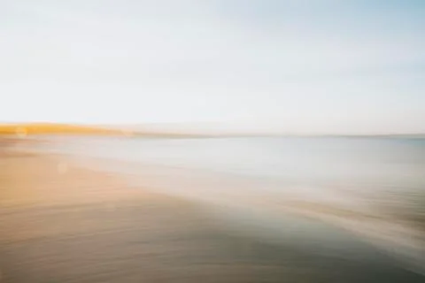 Abstract View of Beach at Sunset Stock Photos