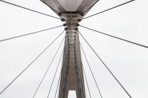 Abstract view of bridge support against a blue sky Stock Photos