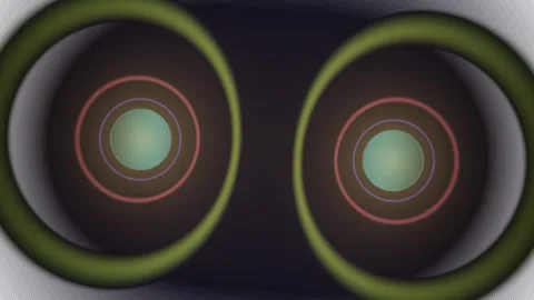 Abstract view of circular patterns with glowing elements Stock Footage 340314573