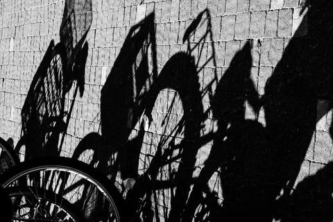 Abstract view created by bicycle shadow Stock Photos
