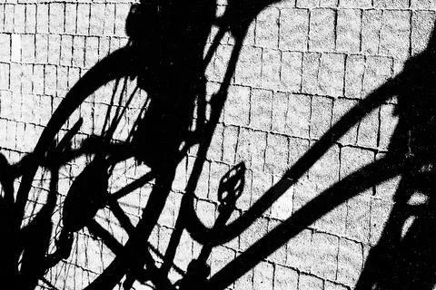 Abstract view created by bicycle shadow Stock Photos