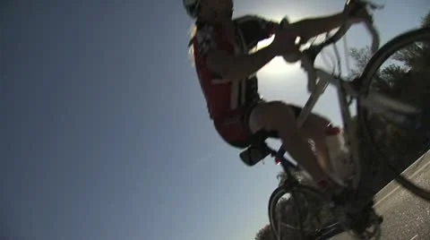 Abstract View Of Cyclists In A Race 스톡 동영상 19142416