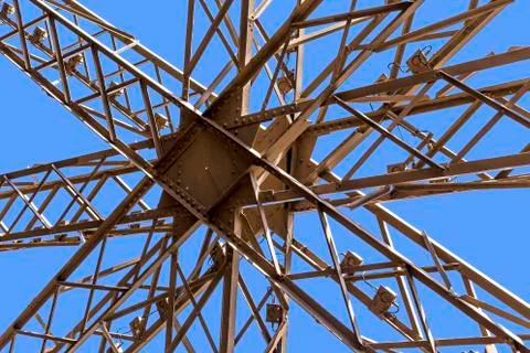 Abstract view of details of Eiffel Tower in Paris, France 스톡 사진