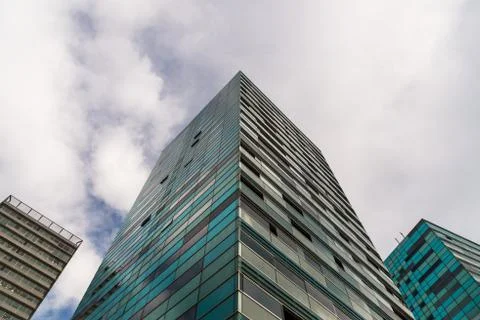 Abstract view of geometrical architecture elements of a building. Stock Photos