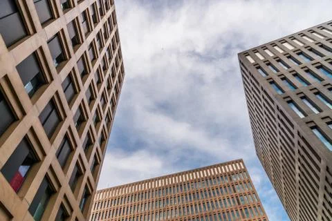 Abstract view of geometrical architecture elements of a building. Фото