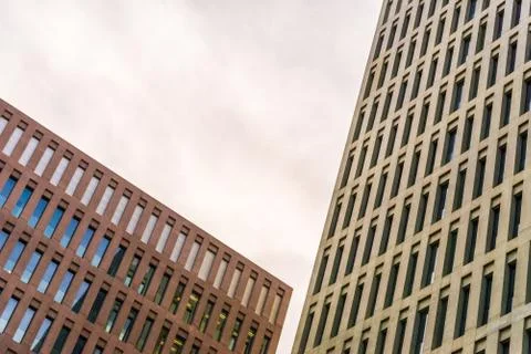 Abstract view of geometrical architecture elements of a building. Stock Photos