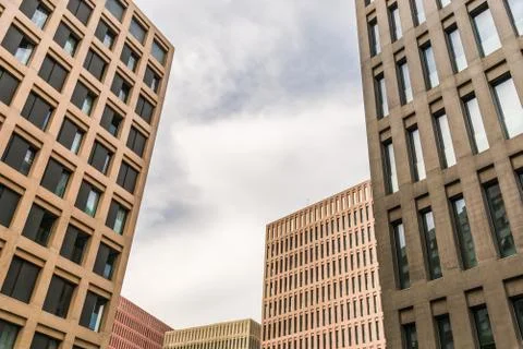 Abstract view of geometrical architecture elements of a building. Stock Photos