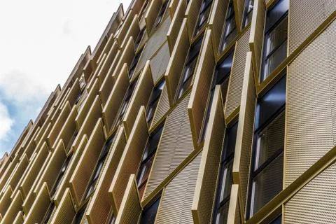 Abstract view of geometrical architecture elements of a building. Stock Photos