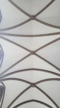 Abstract View of Gothic Arches in an Old English Building Fotos de archivo