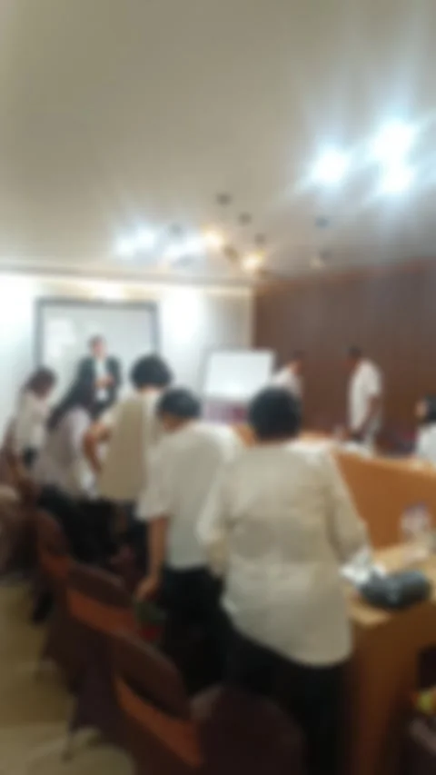 A abstract view group of colleagues standing and clapping in a bright meeting Stock Footage 340533768