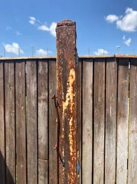 An abstract view of a rusty old pipe close up. Stock Photos