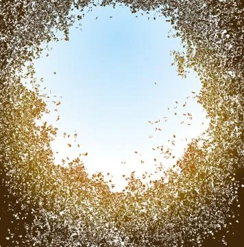 Abstract view thru tree top with leafs Stock Illustration