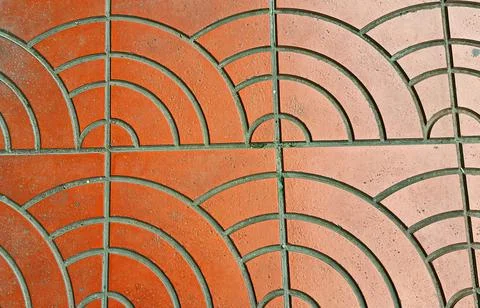 Abstract view of tile pattern in straight and curve line Stock Photos