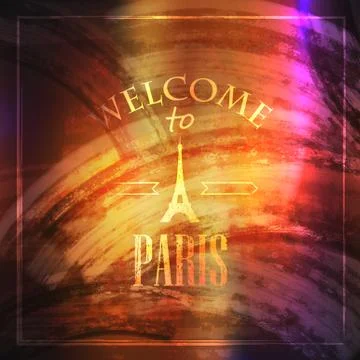Abstract vintage background for web or print design. illustration with Eiffel Stock Illustration