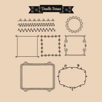 Abstract vintage frame in Doodle Stock Illustration