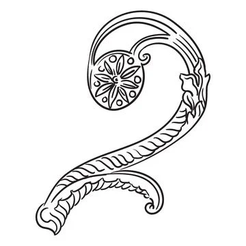 Abstract vintage hand drawing scroll design element vector Stock Illustration