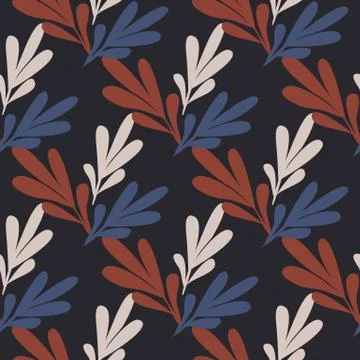 Abstract vintage leaf seamless pattern for fabric design. Tropical leaves wal イラスト素材