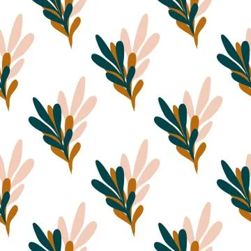 Abstract vintage leaf seamless pattern for fabric design. Tropical leaves wal Illustrazione stock