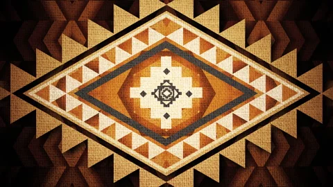 Abstract Vintage Psychedelic Tribal Native Diamon Pattern Background Loop Stock Footage 256937211