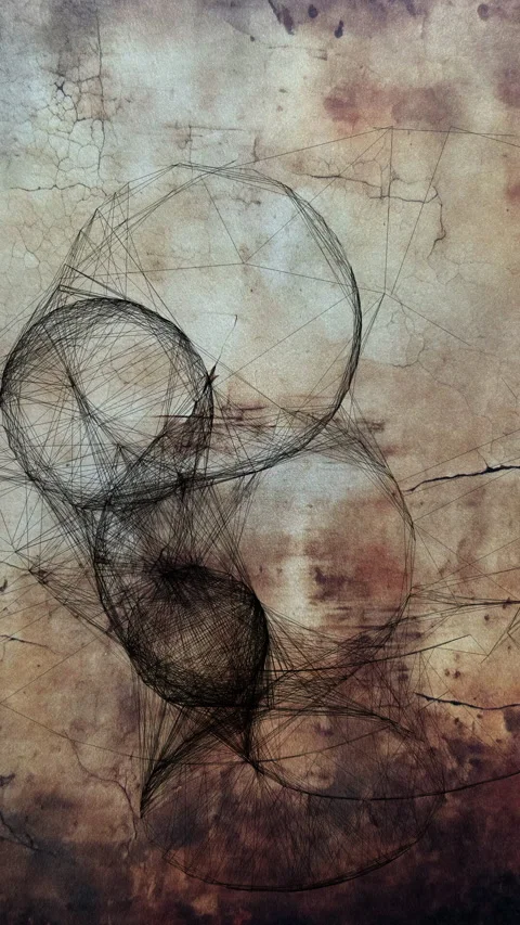 Abstract Vintage Science Circle Sketch for Alchemy and Historical Tech Video stock 333495100