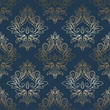Abstract vintage seamless damask pattern 스톡 일러스트
