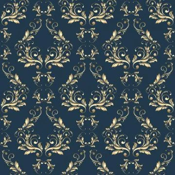 Abstract vintage seamless damask pattern Illustrazione stock