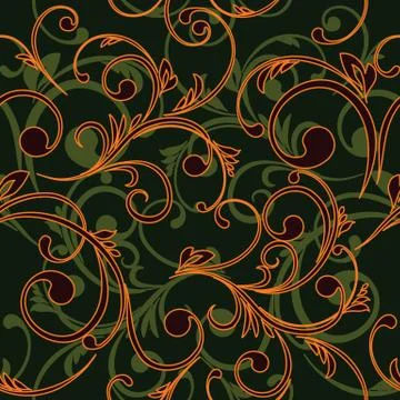 Abstract vintage seamless damask pattern Stock Illustration
