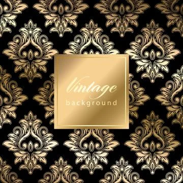 Abstract vintage seamless damask pattern Stock Illustration