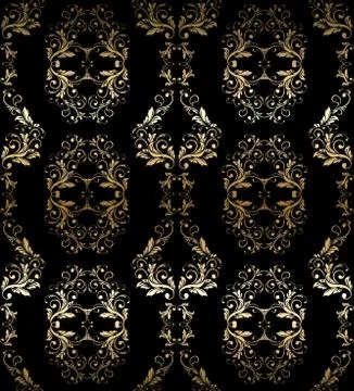 Abstract vintage seamless damask pattern Stock Illustration