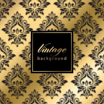 Abstract vintage seamless damask pattern Stock Illustration