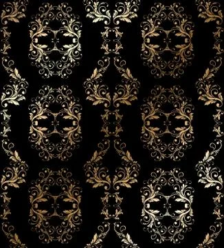 Abstract vintage seamless damask pattern Stock Illustration