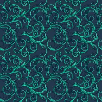 Abstract vintage seamless damask pattern Stock Illustration