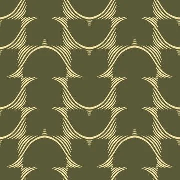 Abstract vintage seamless pattern. Simple minimal textured wavy lines on dark Stock Illustration