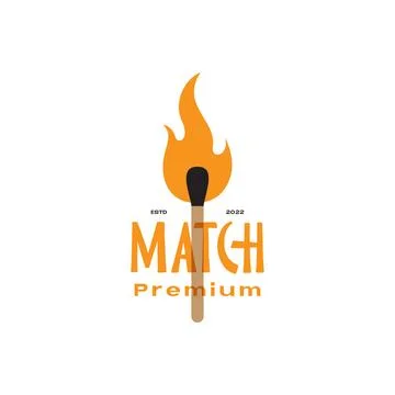 Abstract vintage simple flame match logo design vector graphic symbol icon .. Stock Illustration