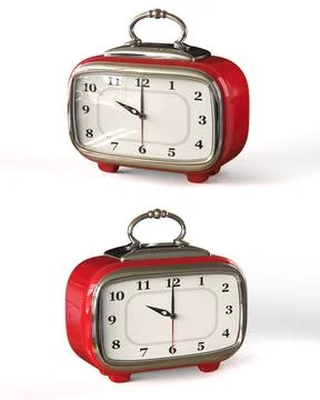 Abstract vintage table clock in 50s style Stock Illustration