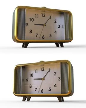 Abstract vintage table clock in 50s style Stock Illustration