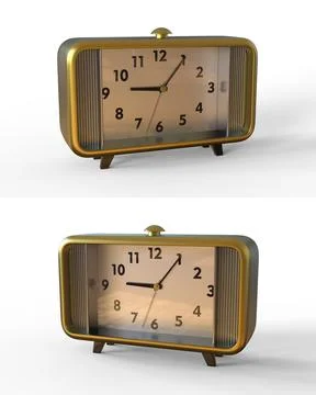 Abstract vintage table clock in 50s style Stock Illustration