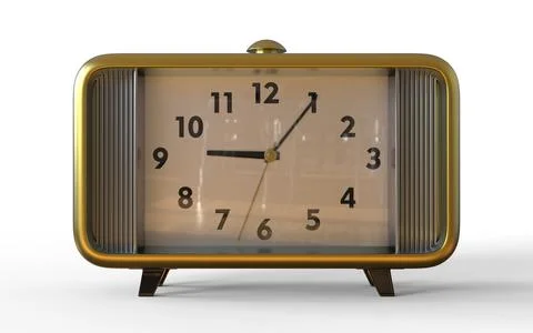 Abstract vintage table clock in 50s style Stock Illustration