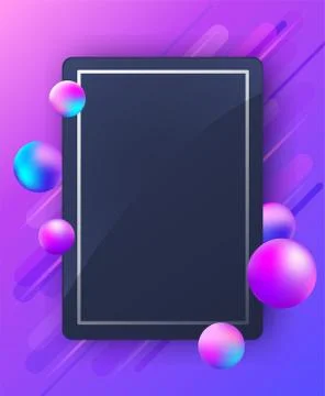 Abstract violet background with falling balls. Stock Illustration